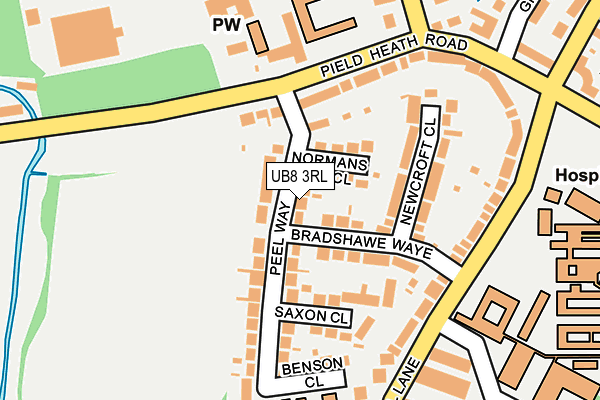 UB8 3RL map - OS OpenMap – Local (Ordnance Survey)
