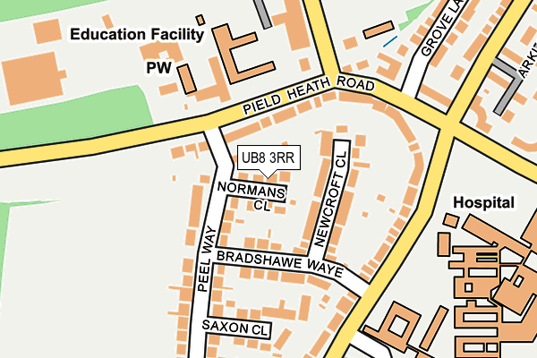 UB8 3RR map - OS OpenMap – Local (Ordnance Survey)