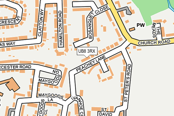 UB8 3RX map - OS OpenMap – Local (Ordnance Survey)