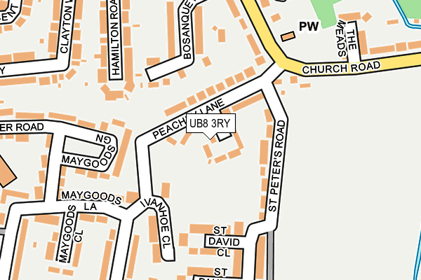 UB8 3RY map - OS OpenMap – Local (Ordnance Survey)