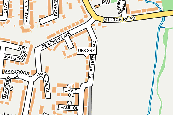 UB8 3RZ map - OS OpenMap – Local (Ordnance Survey)