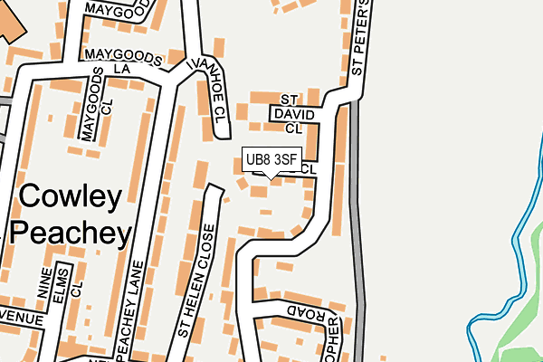 UB8 3SF map - OS OpenMap – Local (Ordnance Survey)