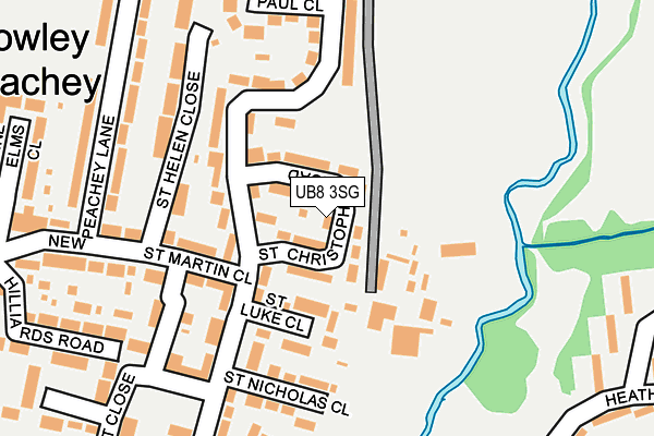 UB8 3SG map - OS OpenMap – Local (Ordnance Survey)