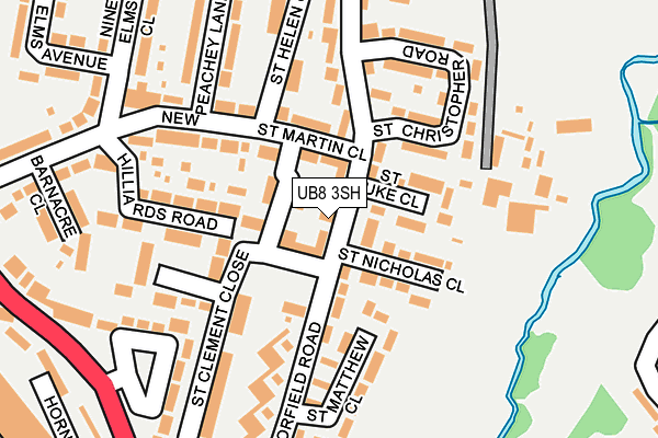 UB8 3SH map - OS OpenMap – Local (Ordnance Survey)