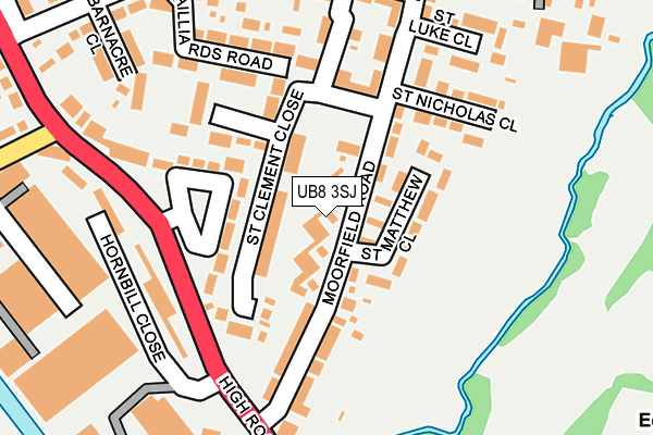 UB8 3SJ map - OS OpenMap – Local (Ordnance Survey)