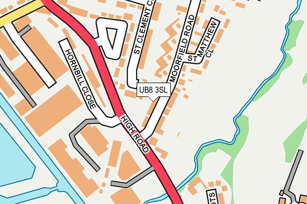 UB8 3SL map - OS OpenMap – Local (Ordnance Survey)