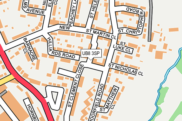 UB8 3SP map - OS OpenMap – Local (Ordnance Survey)