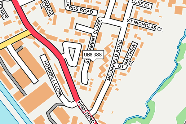 UB8 3SS map - OS OpenMap – Local (Ordnance Survey)