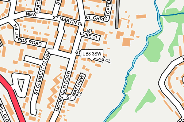 UB8 3SW map - OS OpenMap – Local (Ordnance Survey)
