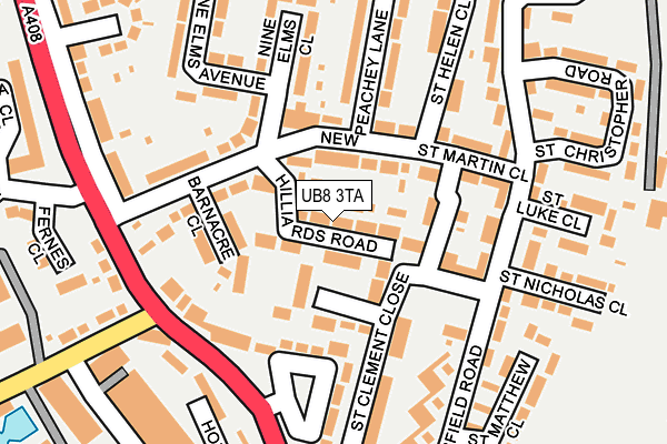 UB8 3TA map - OS OpenMap – Local (Ordnance Survey)