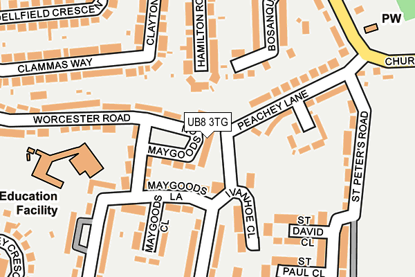 UB8 3TG map - OS OpenMap – Local (Ordnance Survey)