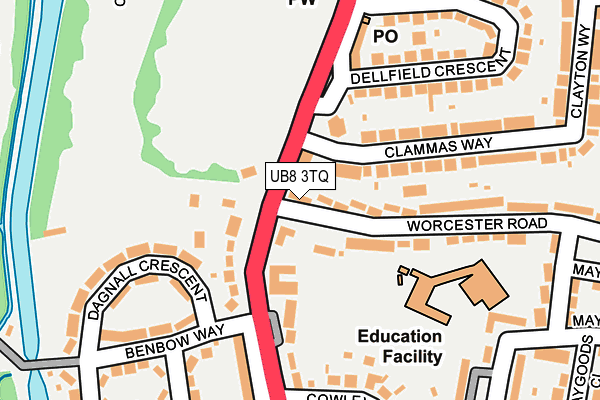 UB8 3TQ map - OS OpenMap – Local (Ordnance Survey)