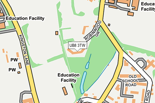 UB8 3TW map - OS OpenMap – Local (Ordnance Survey)