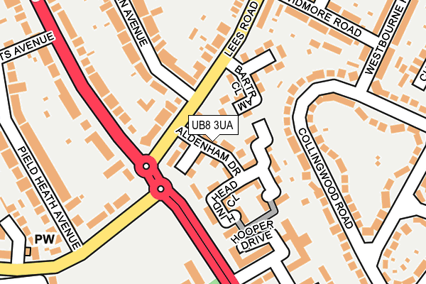 UB8 3UA map - OS OpenMap – Local (Ordnance Survey)