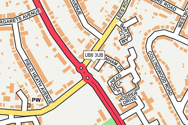 UB8 3UB map - OS OpenMap – Local (Ordnance Survey)