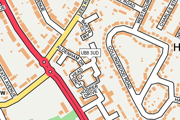 UB8 3UD map - OS OpenMap – Local (Ordnance Survey)