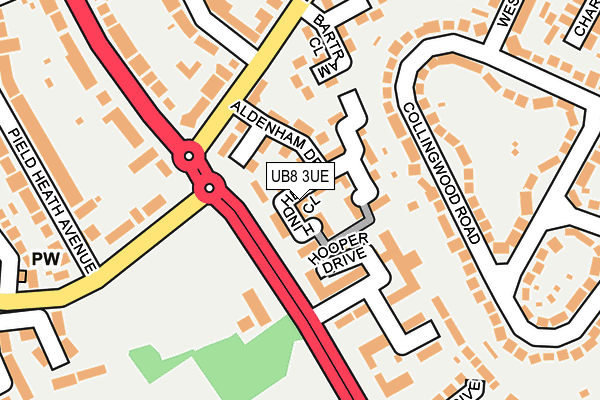 UB8 3UE map - OS OpenMap – Local (Ordnance Survey)