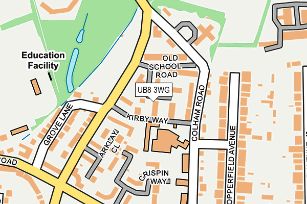 UB8 3WG map - OS OpenMap – Local (Ordnance Survey)