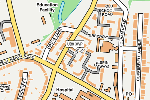 UB8 3WP map - OS OpenMap – Local (Ordnance Survey)