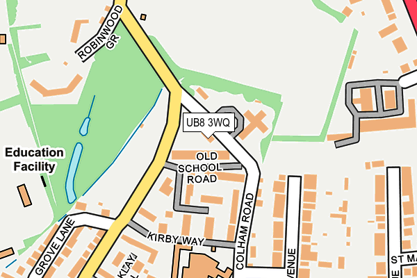 UB8 3WQ map - OS OpenMap – Local (Ordnance Survey)