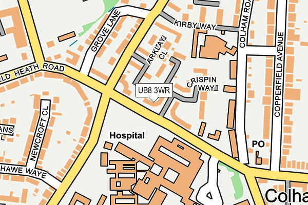 UB8 3WR map - OS OpenMap – Local (Ordnance Survey)