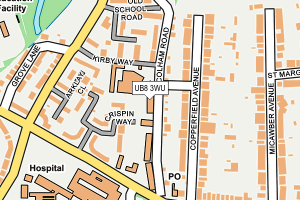 UB8 3WU map - OS OpenMap – Local (Ordnance Survey)