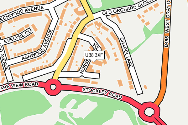 UB8 3XF map - OS OpenMap – Local (Ordnance Survey)