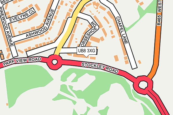 UB8 3XG map - OS OpenMap – Local (Ordnance Survey)