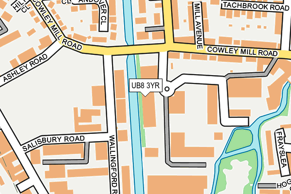 UB8 3YR map - OS OpenMap – Local (Ordnance Survey)