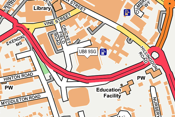 UB8 9SG map - OS OpenMap – Local (Ordnance Survey)