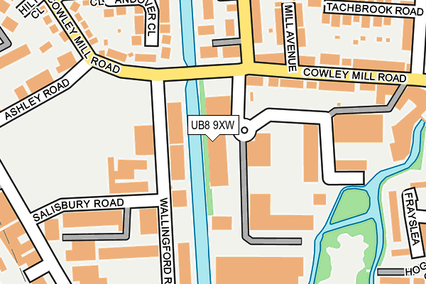 UB8 9XW map - OS OpenMap – Local (Ordnance Survey)