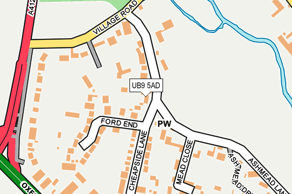 UB9 5AD map - OS OpenMap – Local (Ordnance Survey)