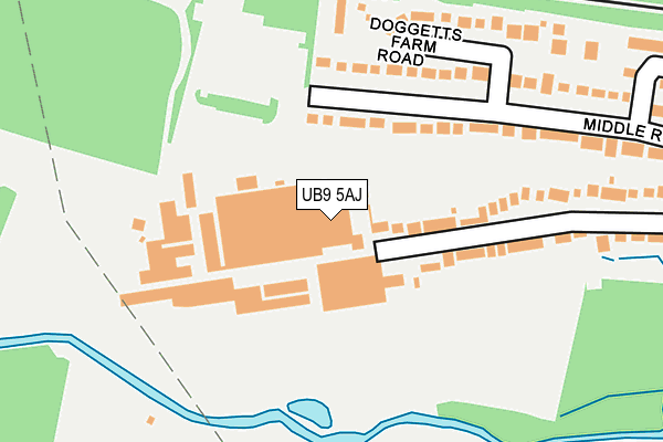 UB9 5AJ map - OS OpenMap – Local (Ordnance Survey)