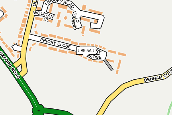 UB9 5AU map - OS OpenMap – Local (Ordnance Survey)