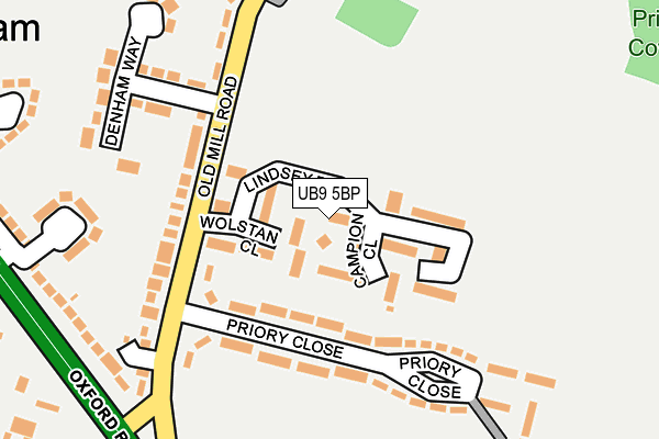 UB9 5BP map - OS OpenMap – Local (Ordnance Survey)