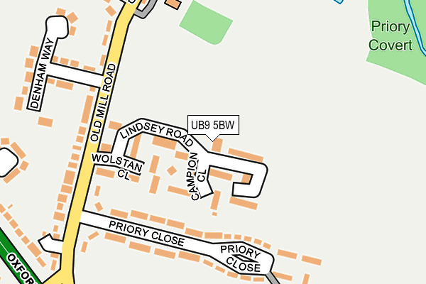 UB9 5BW map - OS OpenMap – Local (Ordnance Survey)