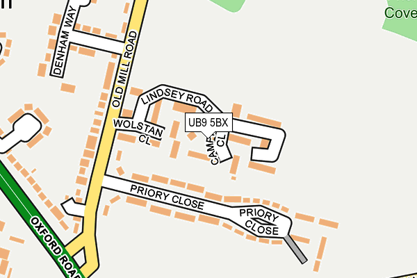 UB9 5BX map - OS OpenMap – Local (Ordnance Survey)
