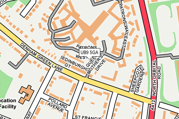 UB9 5GA map - OS OpenMap – Local (Ordnance Survey)
