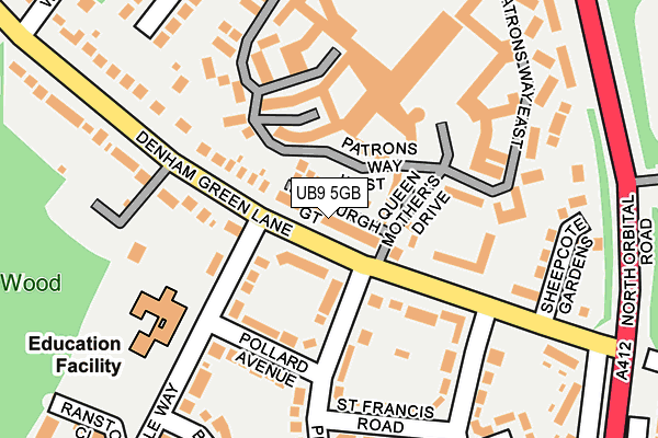 UB9 5GB map - OS OpenMap – Local (Ordnance Survey)