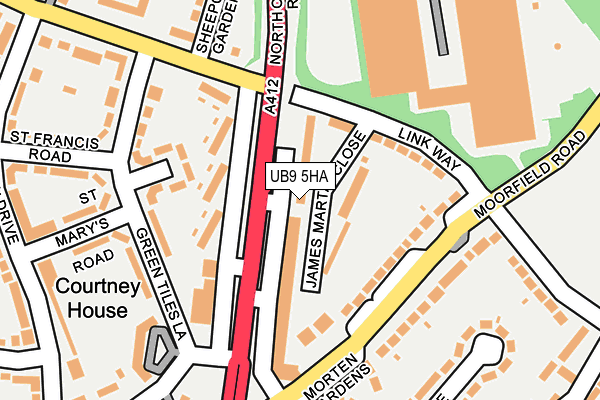 UB9 5HA map - OS OpenMap – Local (Ordnance Survey)
