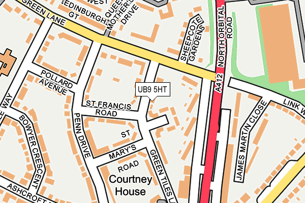 UB9 5HT map - OS OpenMap – Local (Ordnance Survey)
