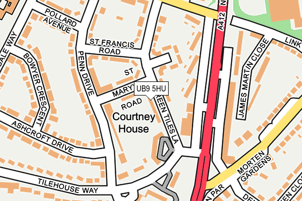 UB9 5HU map - OS OpenMap – Local (Ordnance Survey)