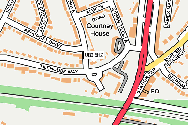 UB9 5HZ map - OS OpenMap – Local (Ordnance Survey)