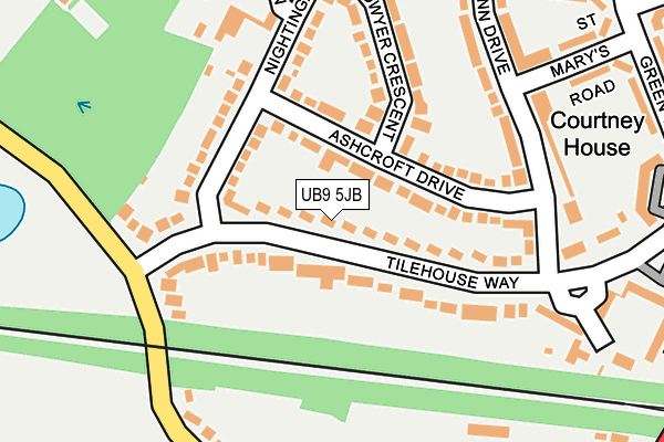 UB9 5JB map - OS OpenMap – Local (Ordnance Survey)