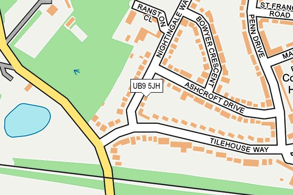 UB9 5JH map - OS OpenMap – Local (Ordnance Survey)