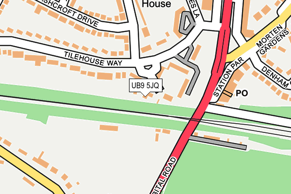 UB9 5JQ map - OS OpenMap – Local (Ordnance Survey)