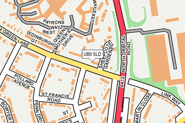 UB9 5LD map - OS OpenMap – Local (Ordnance Survey)