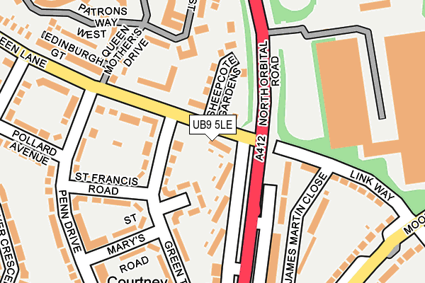 UB9 5LE map - OS OpenMap – Local (Ordnance Survey)