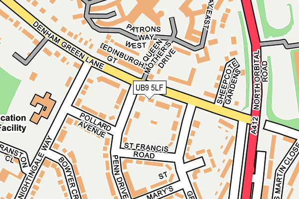UB9 5LF map - OS OpenMap – Local (Ordnance Survey)