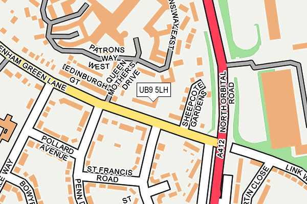 UB9 5LH map - OS OpenMap – Local (Ordnance Survey)